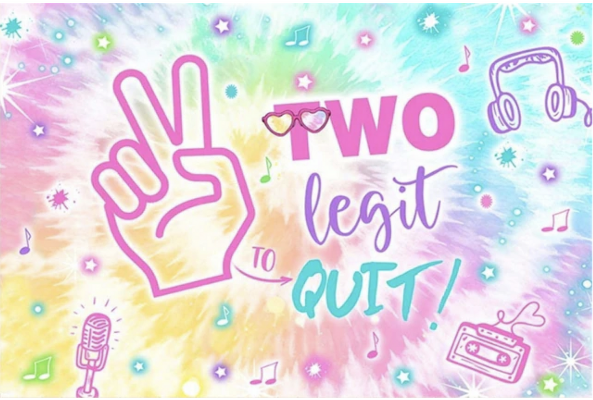GRAFFITI TWO 2 PINK PURPLE RAINBOW MUSIC BIRTHDAY PARTY BANNER BACKDROP