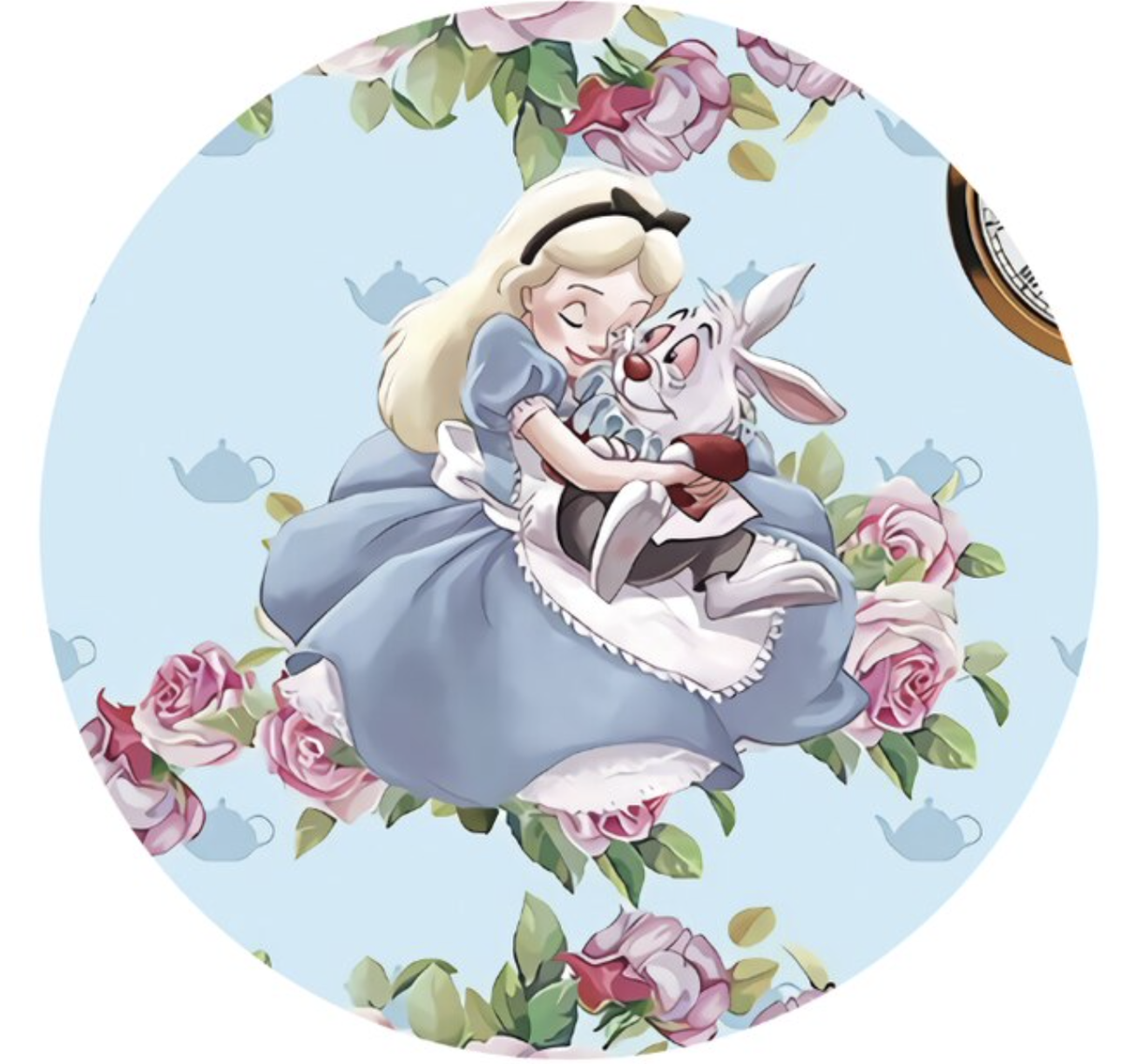 ALICE IN WONDERLAND MAD HATTER BLUE PARTY ROUND BIRTHDAY BANNER BACKDROP