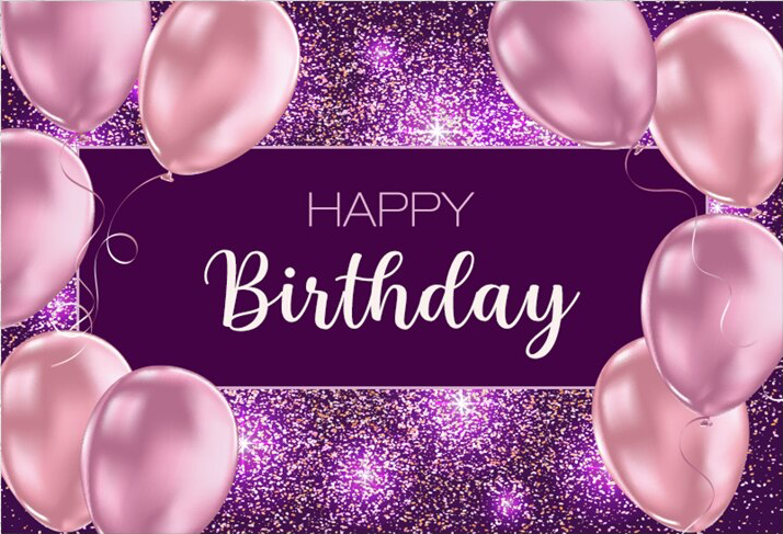 16TH 18TH 21ST 30TH 40TH 50TH 60TH 70TH ANY AGE PURPLE PINK BIRTHDAY PARTY SUPPLIES BANNER BACKDROP DECORATION