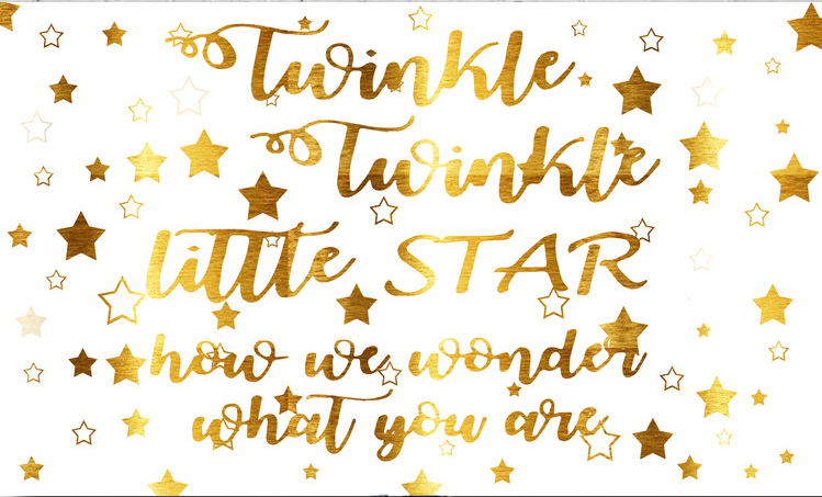TWINKLE LITTLE STAR GOLD BABY SHOWER PARTY BANNER BACKDROP DECORATION