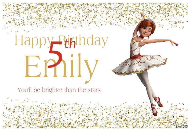 BALLERINA BALLET DANCE GLITTER BIRTHDAY PARTY BANNER BACKDROP DECORATION