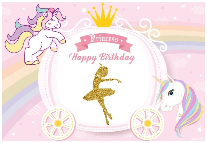 BALLERINA BALLET DANCE GOLD PINK GOLD BIRTHDAY PARTY BANNER BACKDROP DECORATION