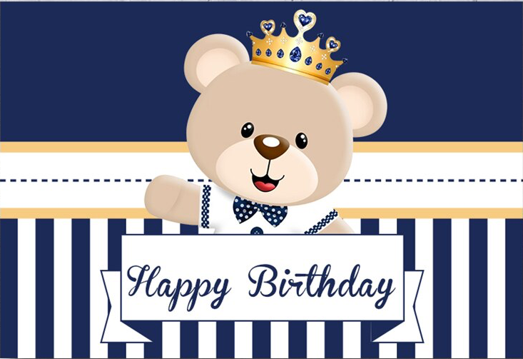 TEDDY BEAR PERSONALISED FIRST BIRTHDAY PARTY BANNER BACKDROP DECORATION
