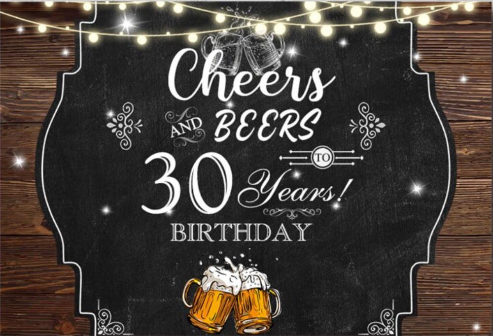 BEER CHEERS MILESTONE ALL AGE PERSONALISED BIRTHDAY PARTY BANNER BACKDROP POSTER