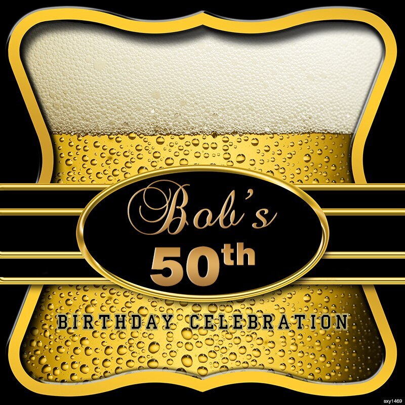 BEER FROTH MILESTONE ALL AGE PERSONALISED BIRTHDAY PARTY BANNER BACKDROP POSTER