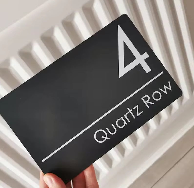 CUSTOM HOUSE SIGN NUMBER STREET SIGN BLACK ACRYLIC ADDRESS DOOR WALL PLAQUE