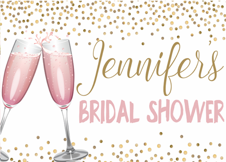 WEDDING BRIDAL SHOWER HENS CHAMPAGNE PARTY SUPPLIES BANNER BACKDROP DECORATION