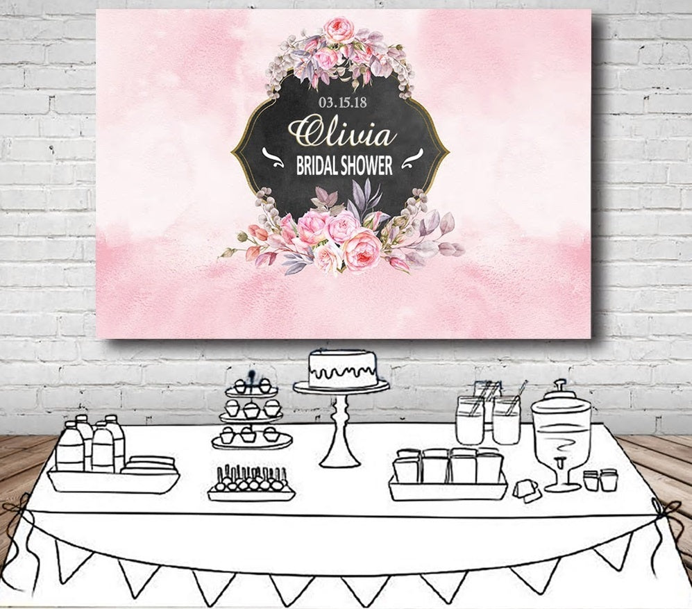 BRIDAL SHOWER CONFIRMATION BAPTISM PERSONALISED PARTY BANNER BACKDROP DECORATION