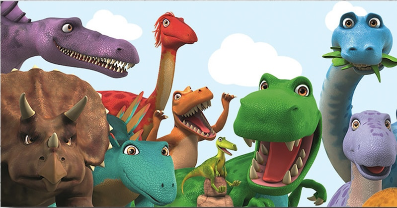 DINOSAUR CARTOON PERSONALISED BIRTHDAY PARTY BANNER BACKDROP DECORATION