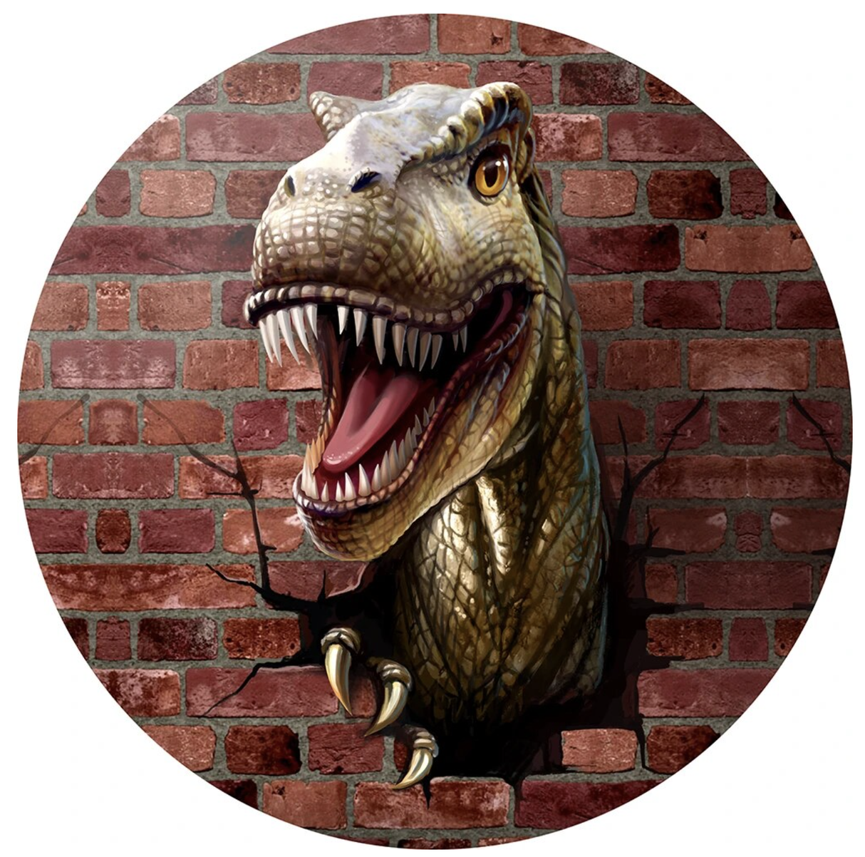 DINOSAURS PARK WALL BREAK PREHISTORIC PARTY ROUND BIRTHDAY BANNER BACKDROP