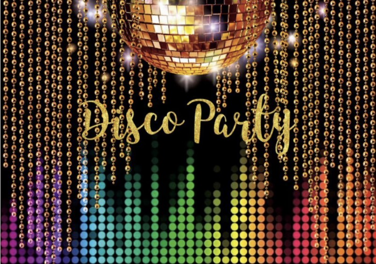 80'S DISCO BALL GOLD SILVER LIGHTS STREAMERS PERSONALISED BIRTHDAY PARTY SUPPLIES BANNER BACKDROP DECORATION