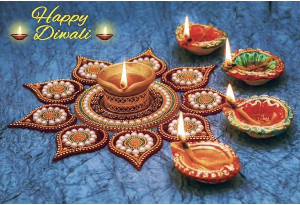 DIWALI FESTIVAL OF LIGHTS CANDLE FLAMES PERSONALISED PARTY BANNER BACKDROP