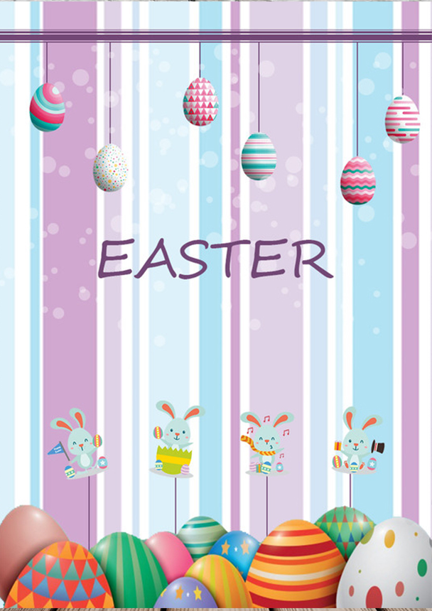 EASTER PURPLE BLUE EGGS PERSONALISED PARTY BANNER BACKDROP DECORATION
