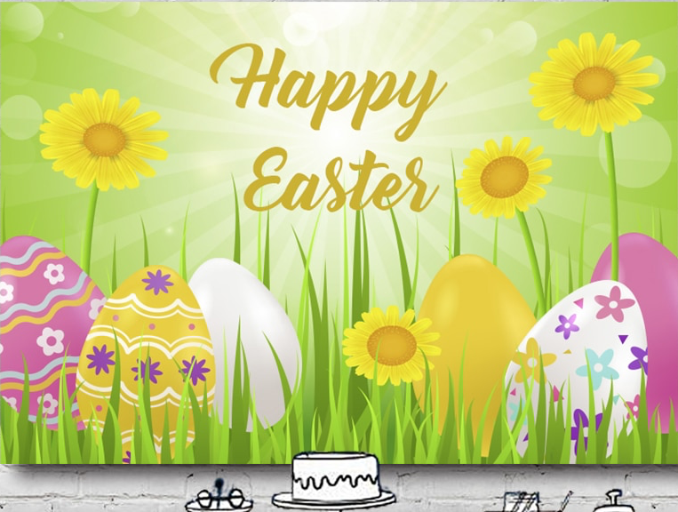 EASTER GREEN EGGS PERSONALISED PARTY BANNER BACKDROP DECORATION