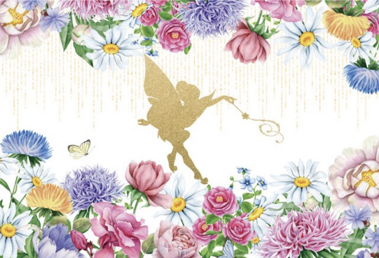 FAIRY FAIRIES MAGIC FLOWER GLITTER BUTTERFLY BIRTHDAY PARTY BANNER BACKDROP