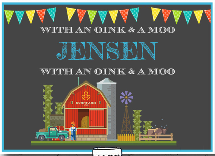 FARM HOUSE BARN ANIMAL TRACTOR PERSONALISED BIRTHDAY PARTY BANNER BACKDROP