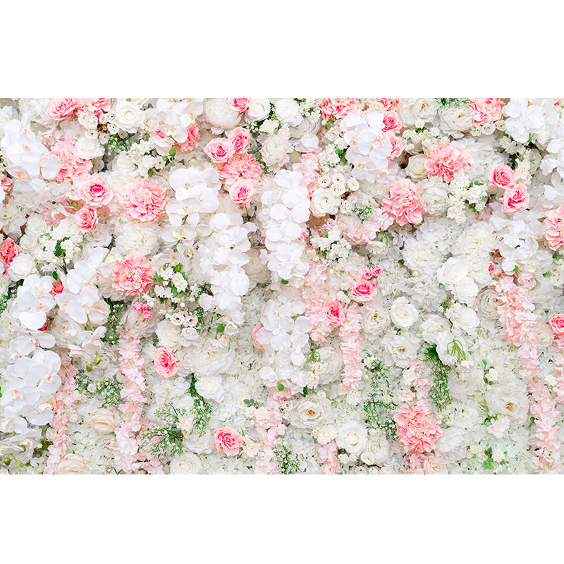 FLOWER PINK WHITE PERSONALISED PARTY BIRTHDAY BANNER BACKDROP DECORATION