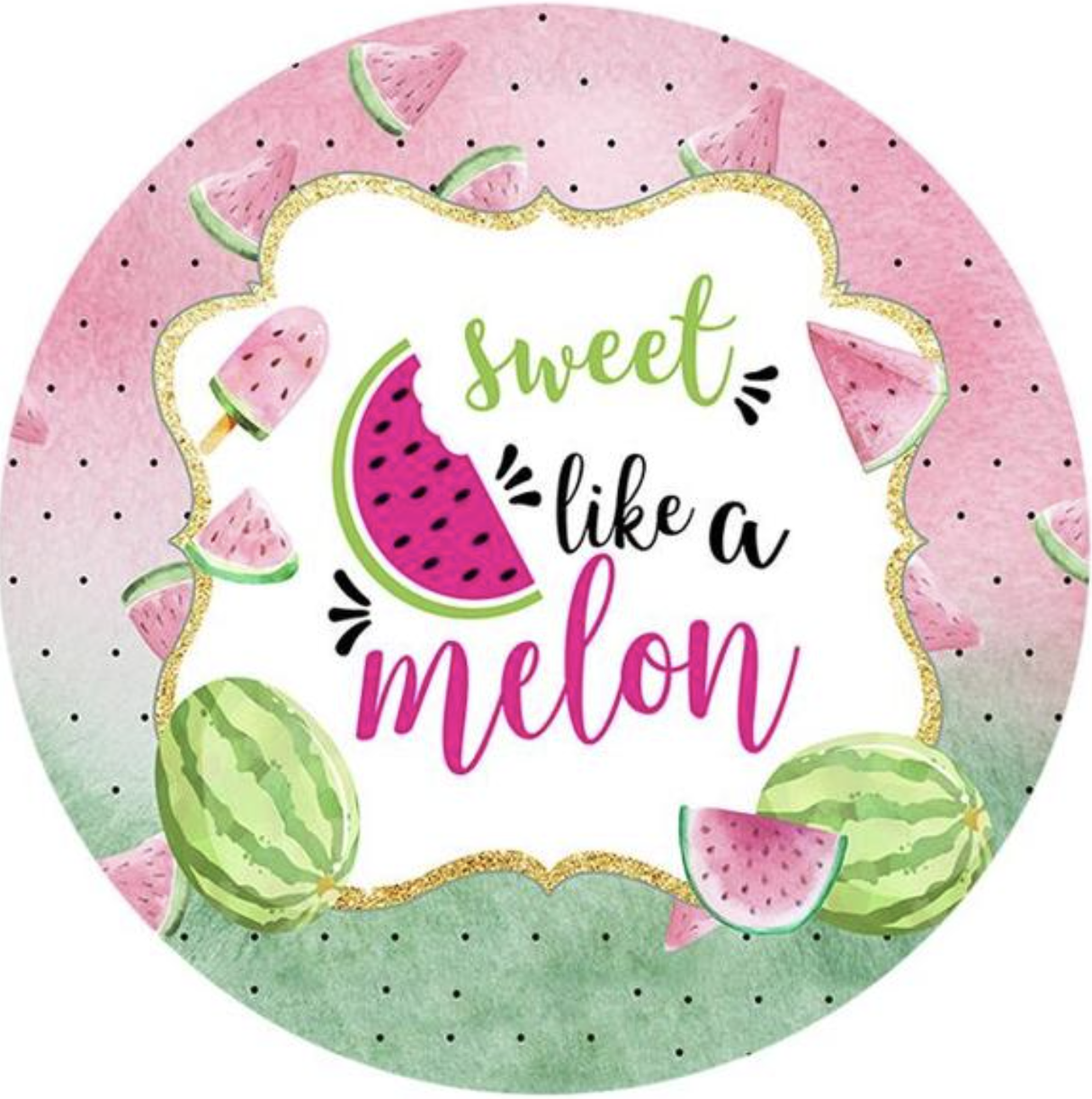 WATERMELON FRUIT FOOD SWEET LIKE MELON PINK PARTY ROUND BIRTHDAY BANNER BACKDROP