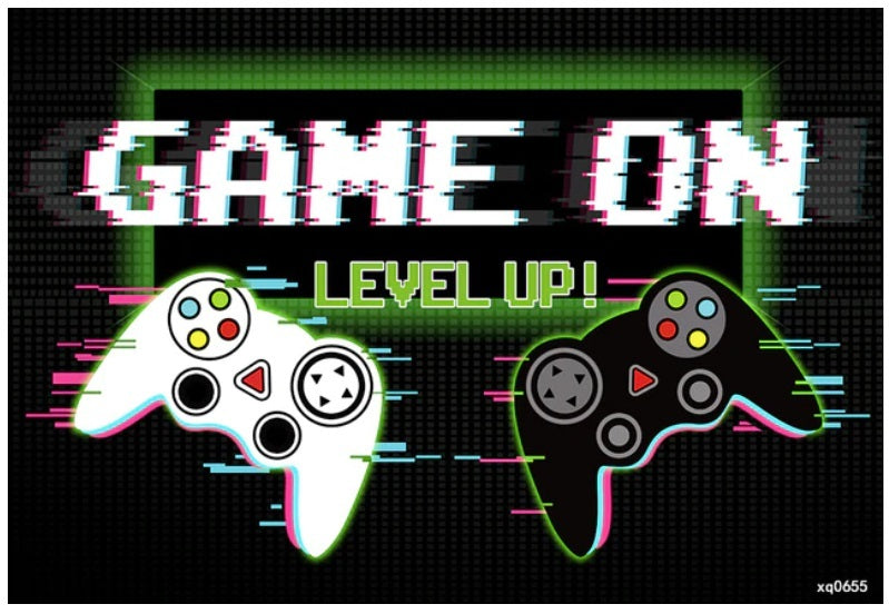GAMING GAME CONSOLE CONTROLLER PIXEL BIRTHDAY PARTY BANNER BACKDROP DECORATION