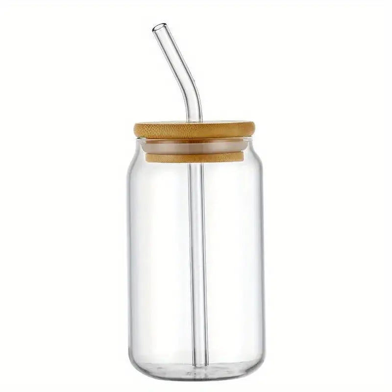 AMAZING PEOPLE REMINDER GLASS JAR TUMBLER CUP WITH LID, STRAW AND BRUSH