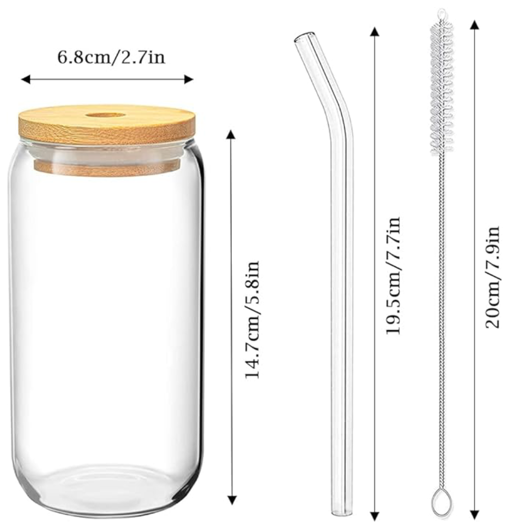 JUST A GIRL WHO LOVES BOOKS GLASS JAR TUMBLER CUP WITH LID, STRAW AND BRUSH