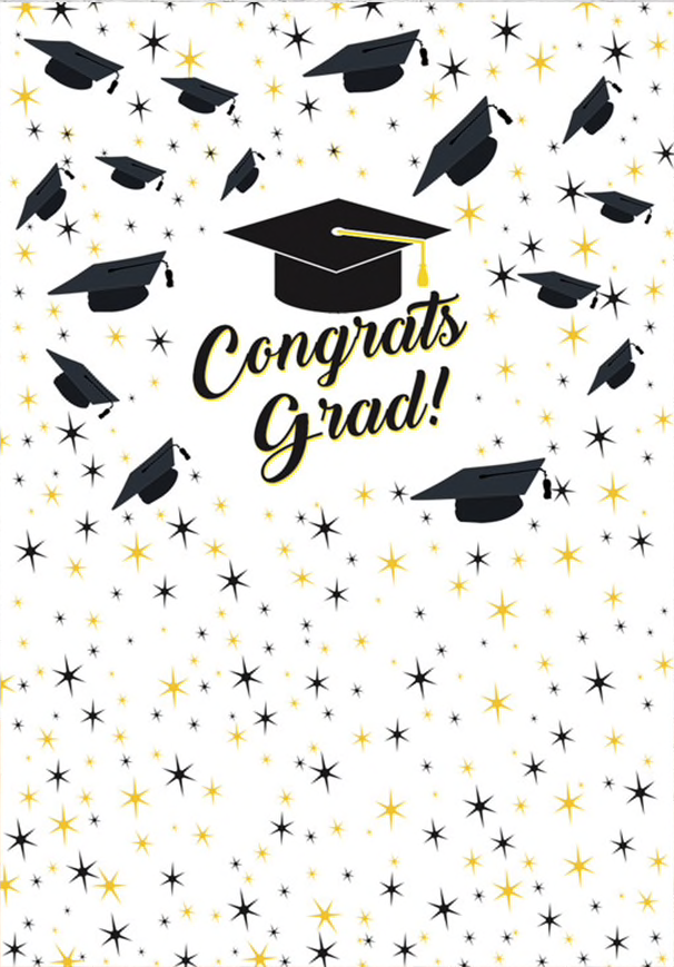 GRADUATION CLASS OF UNIVERSITY WHITE PARTY SUPPLIES BANNER BACKDROP DECORATION