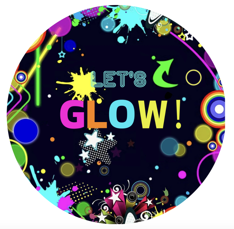 GRAFFITI BANNER GLOW PAINT SPLATTER NEON YELLOW PINK BLUE ROUND BIRTHDAY