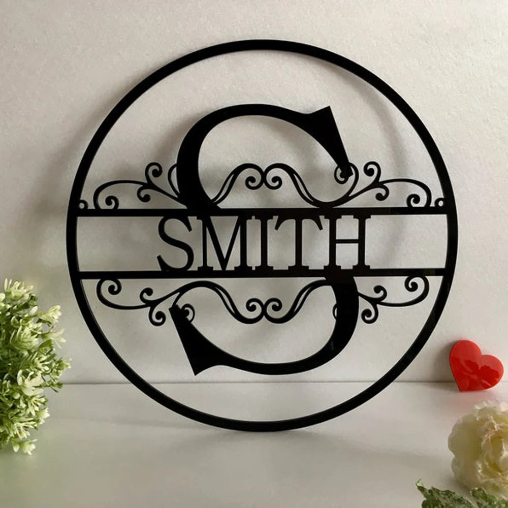 CUSTOM FAMILY NAME HOSE SIGN MONOGRAM LETTER NAME PLAQUE LAST NAME SIGN