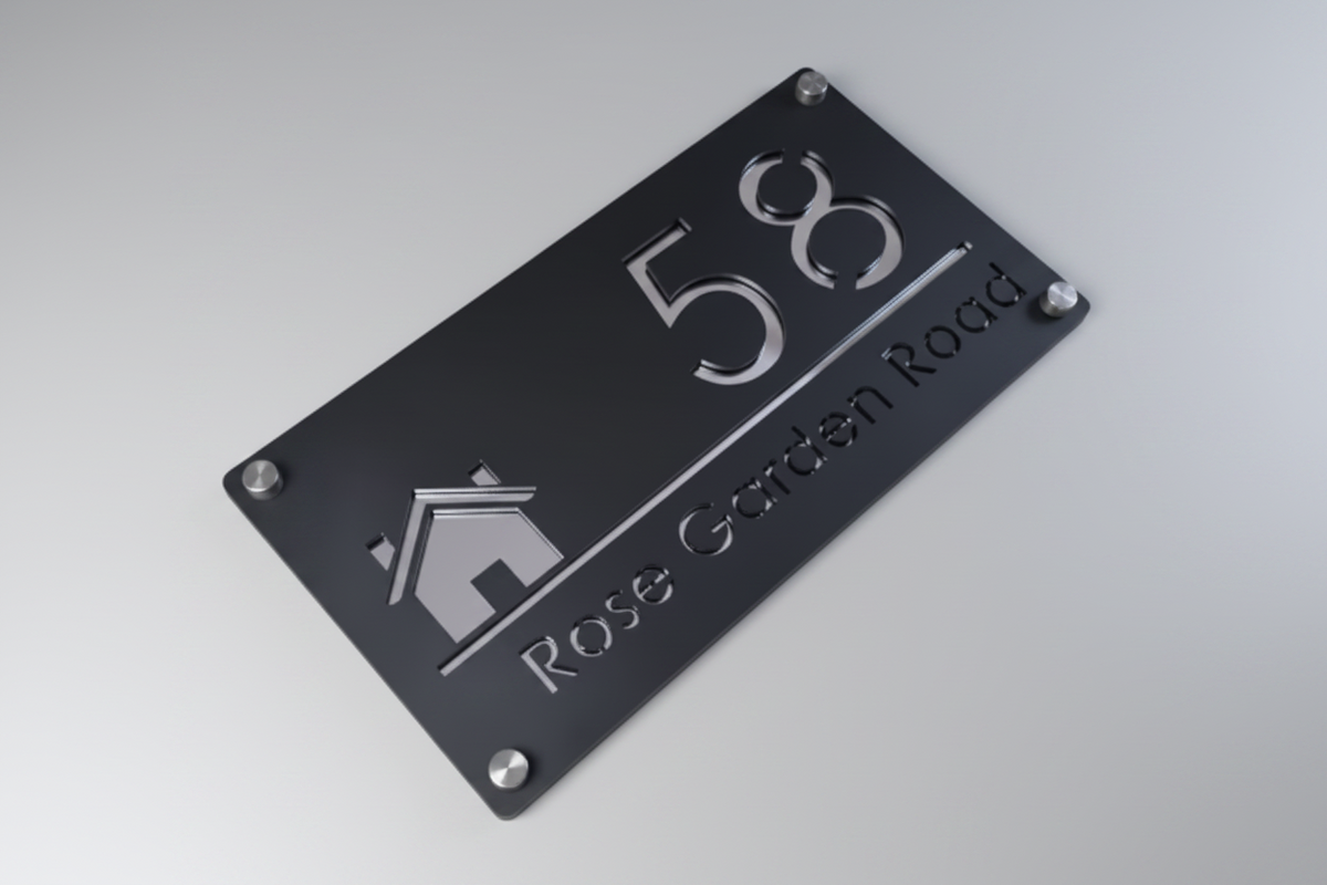 Custom Laser Cut Acrylic House Sign | Personalised Number & Address Plaque