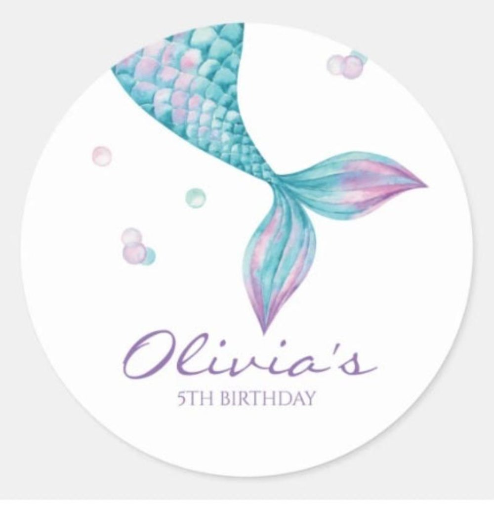 MERMAID UNDER THE SEA PARTY ROUND BIRTHDAY PERSONALISED BANNER BACKDROP
