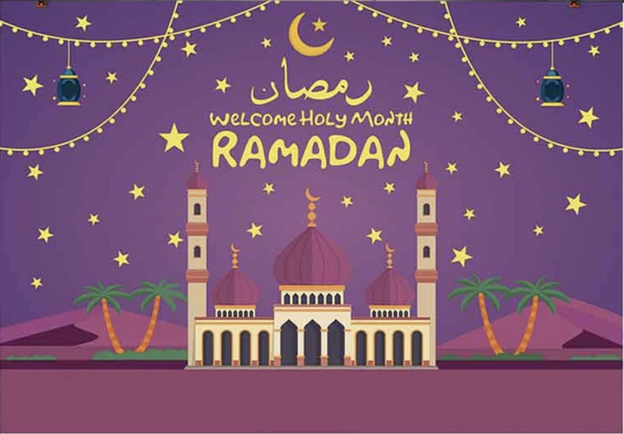 MUSLIM RAMADAN RELIGIOUS TEMPLE NIGHT SCAPE PERSONALISED PARTY BANNER DECORATION