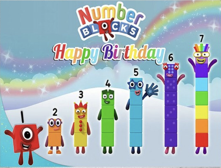 NUMBER BLOCKS GLITTER RAINBOW EDUCATIONAL BIRTHDAY PARTY BANNER DECORATION