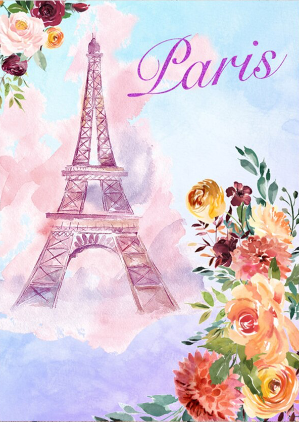 FRENCH PARIS PERSONALISED BIRTHDAY PARTY BANNER  BACKDROP DECORATION