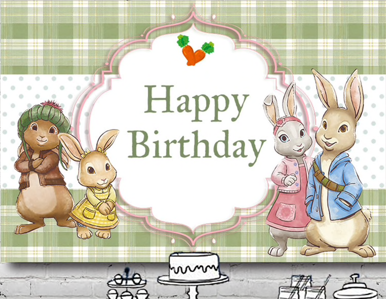 PETER RABBIT GREEN BUNNY PERSONALISED BAPTISM BIRTHDAY PARTY BANNER DECORATION