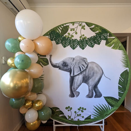 CUSTOM DESIGNED DESIGN PERSONALISED ROUND BANNER BACKDROP BIRTHDAY OCCASION