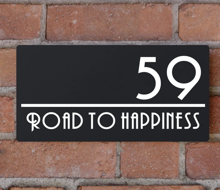 HOUSE SIGN CUSTOM NUMBER STREET SIGN BLACK ACRYLIC ADDRESS DOOR WALL PLAQUE