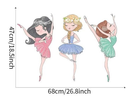 BALLET BALLERINA LITTLE DANCERS GIRLS TUTU 3D WALL STICKER MURAL Decal