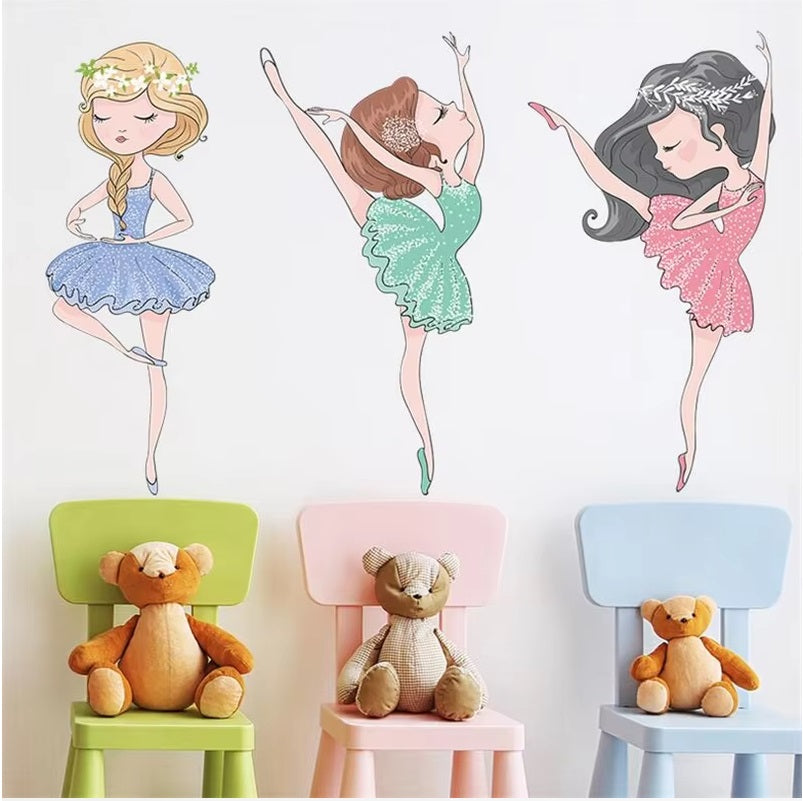 BALLET BALLERINA LITTLE DANCERS GIRLS TUTU 3D WALL STICKER MURAL Decal