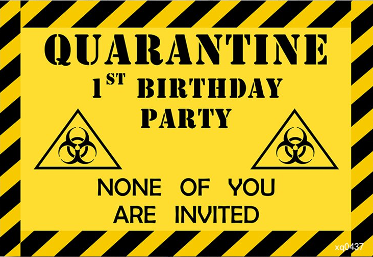 QUARANTINE ISOLATION PERSONALISED BIRTHDAY PARTY BANNER BACKDROP DECORATION