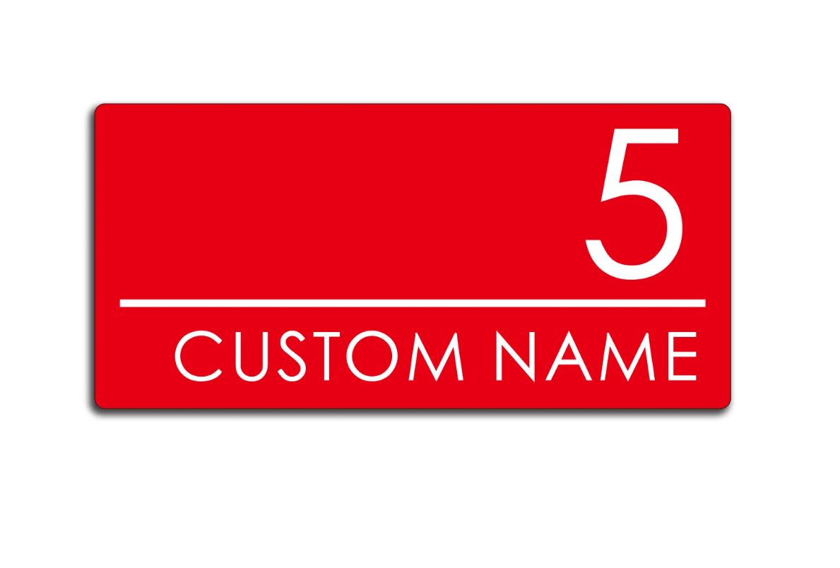 CUSTOM HOUSE SIGN ADDRESS SIGN NUMBER STREET ACRYLIC DOOR WALL BRIGHT RED PLAQUE