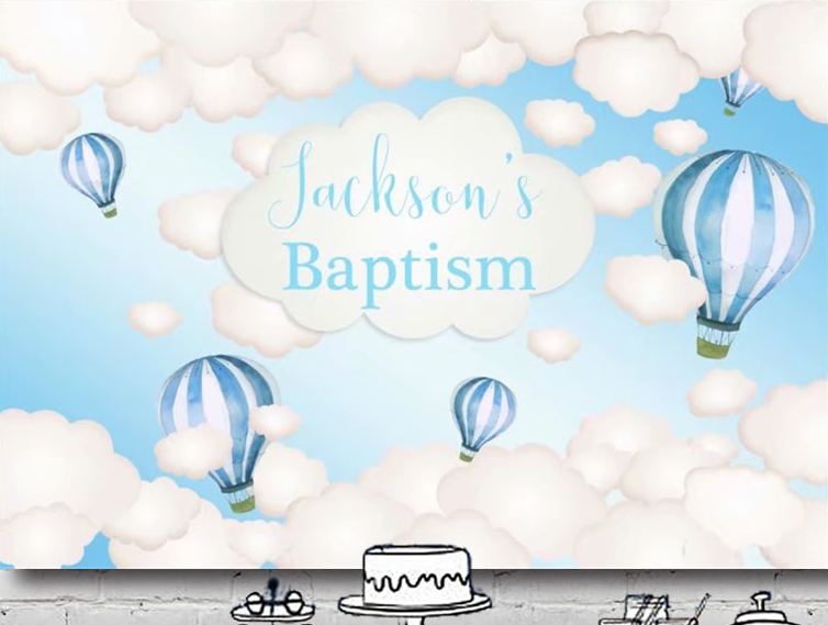 BAPTISM CHRISTENING RELIGIOUS PERSONALISED PARTY BANNER BACKDROP DECORATION