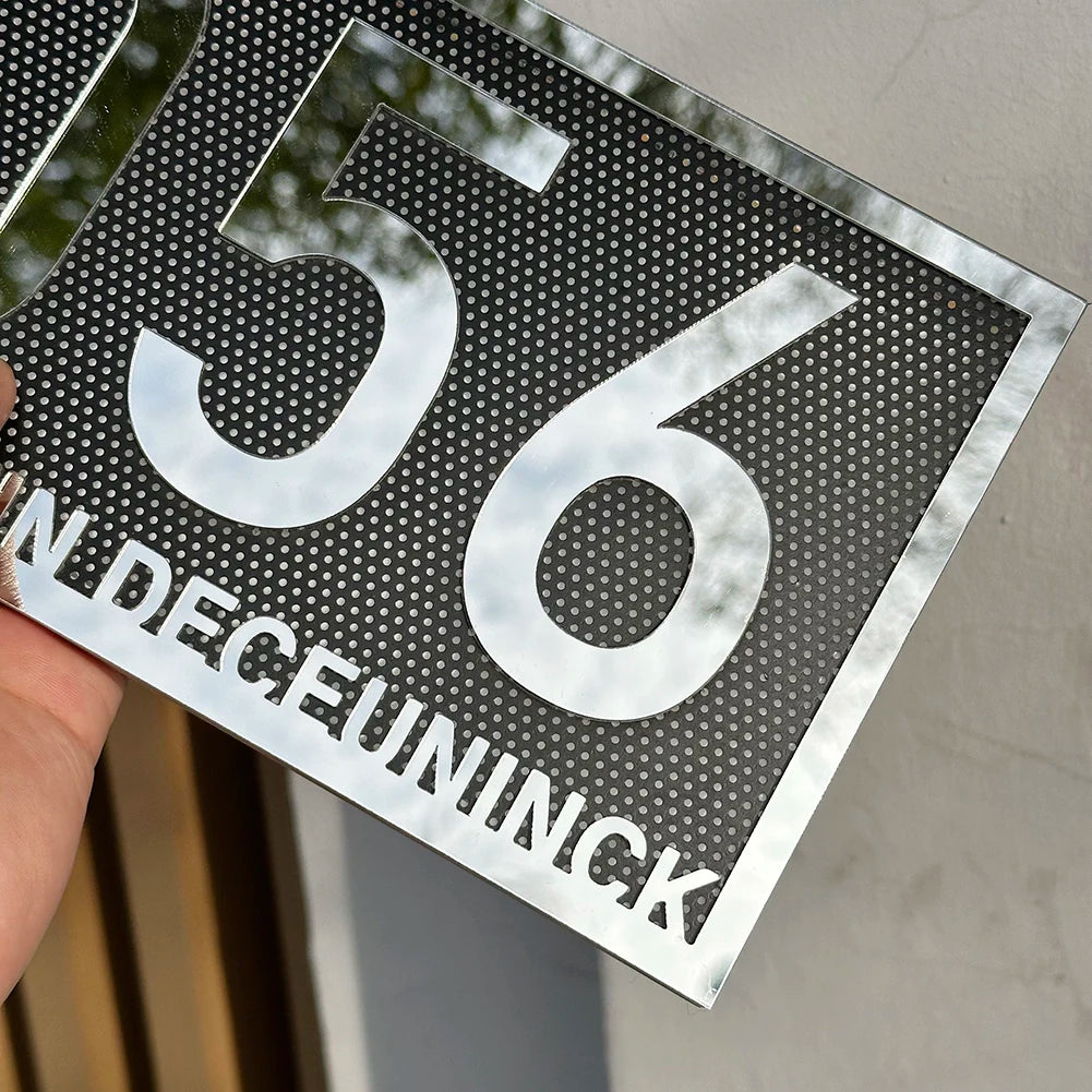 LED SOLAR CUSTOM HOUSE SIGN NUMBER STREET ACRYLIC SILVER GOLD ROSE GOLD ADDRESS DOOR WALL PLAQUE