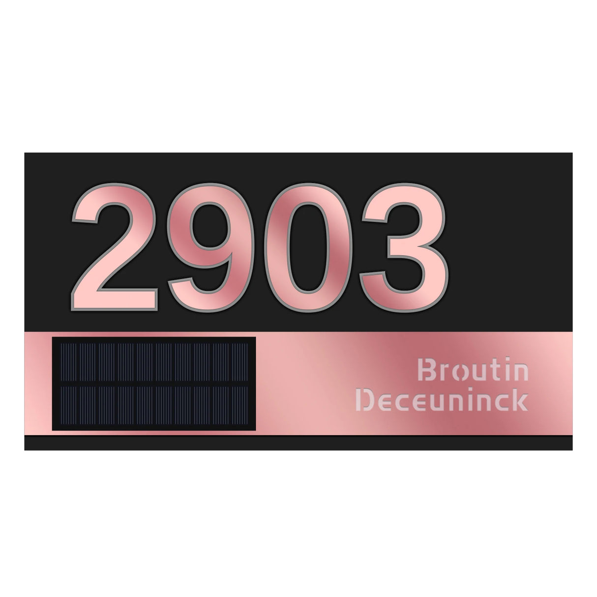 CUSTOM SOLAR LED HOUSE NUMBER SIGN ADDRESS CUSTOM ACRYLIC HORIZONTAL BACKLIT GOLD SILVER