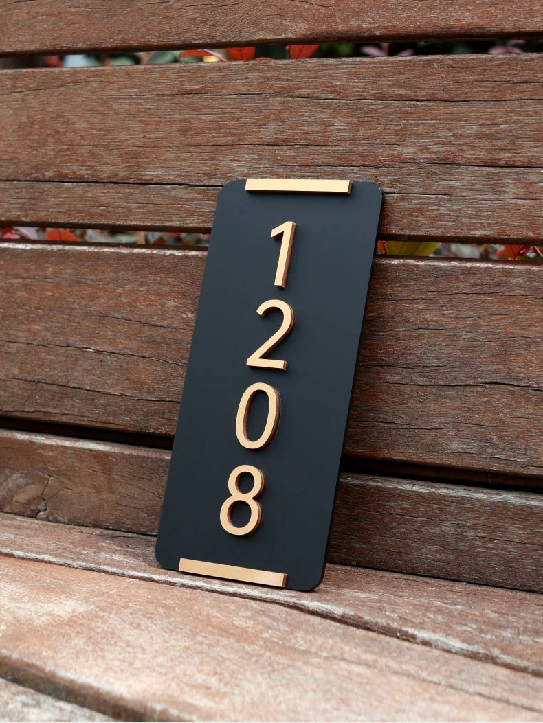 CUSTOM HOUSE SIGN DOOR ADDRESS SIGN 3D ACRYLIC MODERN HOUSE NUMBER PLAQUE STREET SIGN