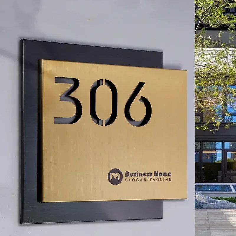 STAINLESS STEEL MODERN HOUSE ADDRESS SIGN SILVER ROSE GOLD BUSINESS ADDRESS PERSONALISED
