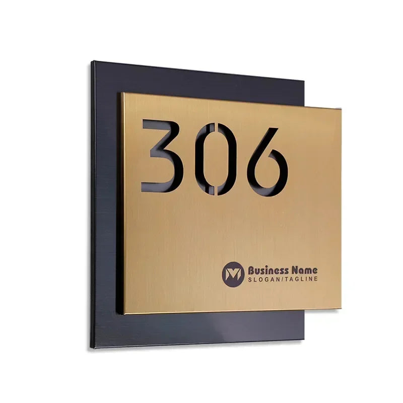 STAINLESS STEEL MODERN HOUSE ADDRESS SIGN SILVER ROSE GOLD BUSINESS ADDRESS PERSONALISED