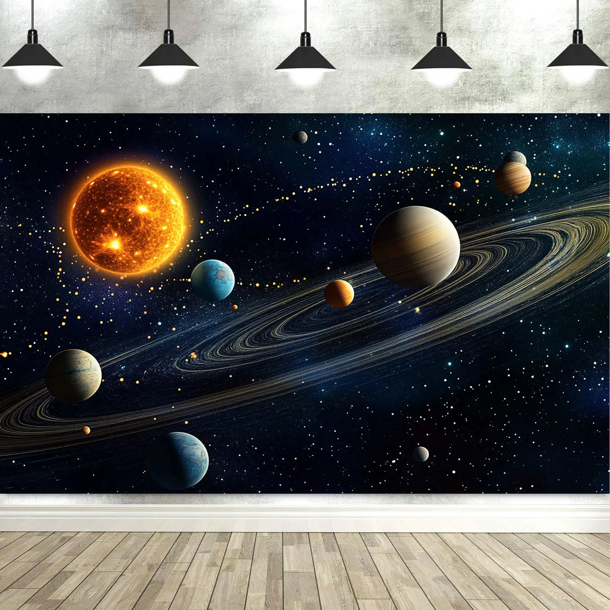 SOLAR SYSTEM SPACE PLANETS VINYL BANNER BACKDROP POSTER BIRTHDAY PARTY DECORATION