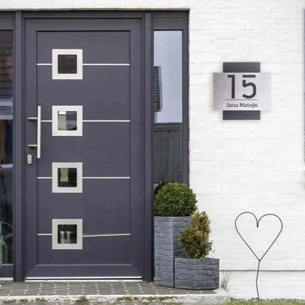 METAL STAINLESS STEEL HOUSE NUMBER STREET ADDRESS SIGN BUSINESS PERSONALISED FAMILY NAME