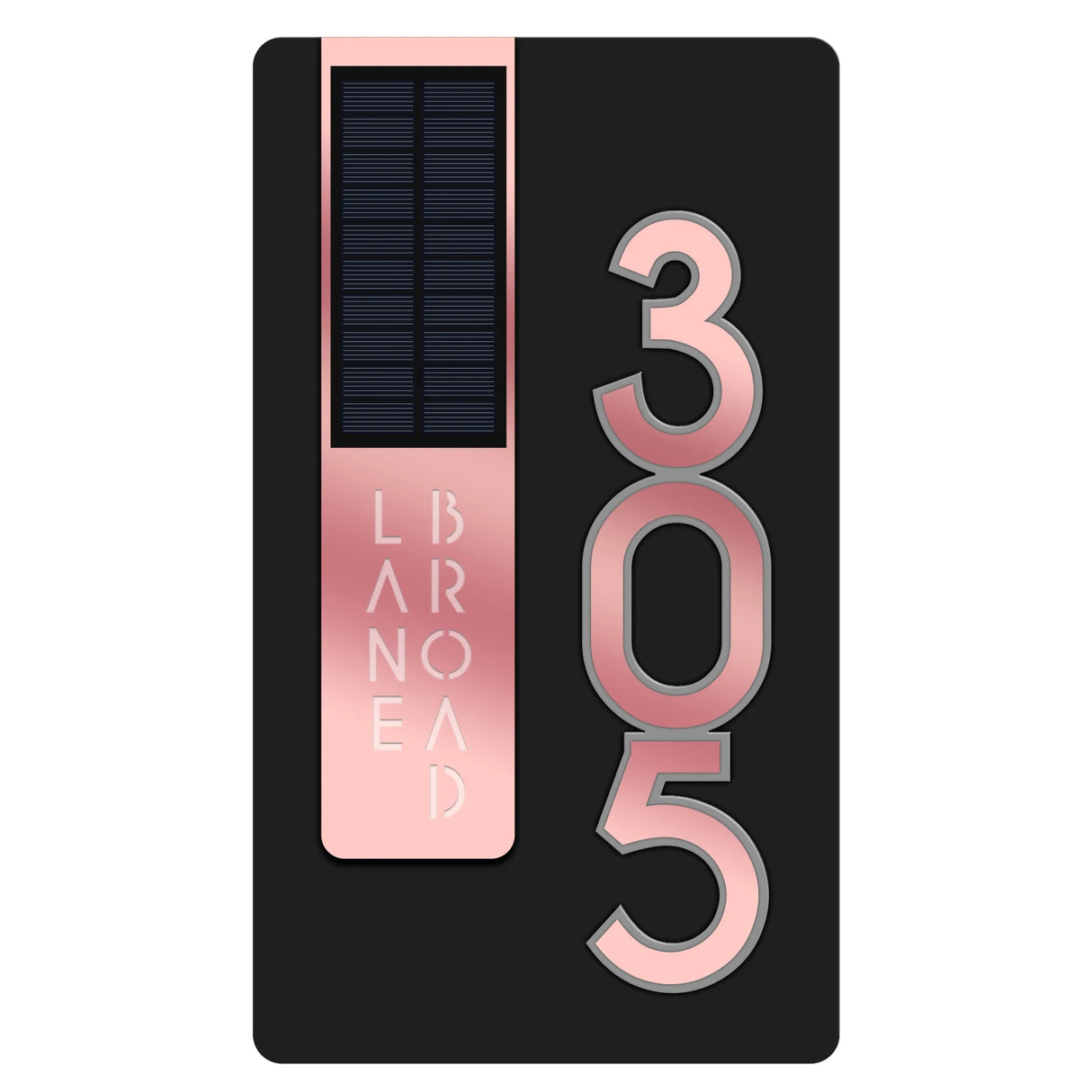 CUSTOM SOLAR LED HOUSE NUMBER SIGN ADDRESS CUSTOM ACRYLIC VERTICAL BACKLIT ROSE GOLD SILVER