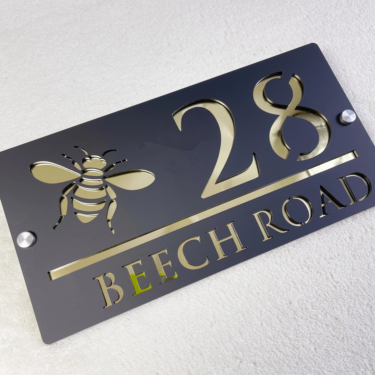CUSTOM HOUSE SIGN NUMBER STREET SIGN BEE ACRYLIC ADDRESS DOOR WALL PLAQUE